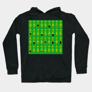 Small green men from Mars . Extraterrestrials In bathing suites. Hoodie